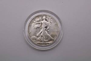 lot 13 image: 1937 Walking Liberty 90% Silver Half Dollar Coin