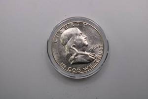 lot 17 image: 1962 Franklin 90% Silver Half Dollar Coin
