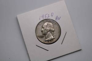 lot 26 image: 1952-D Washington 90% Silver Quarter Dollar 25C Coin