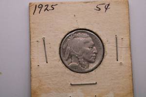 lot 54 image: 1925 Buffalo Nickel 5C Coin