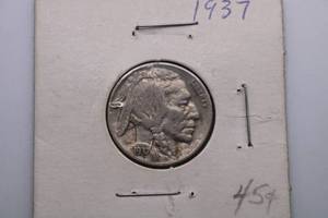 lot 56 image: 1937 Buffalo Nickel-Very Good