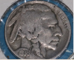 lot 41 image: 1936 Indian Head Buffalo Nickel 5C Coin