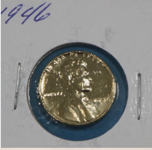 lot 51 image: 1946 Lincoln Wheat Penny 1C Coin 24k Gold Plated