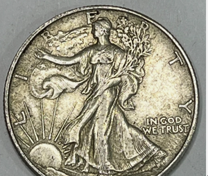 lot 66 image: 1941 D WALKING LIBERTY 90% SILVER HALF DOLLAR