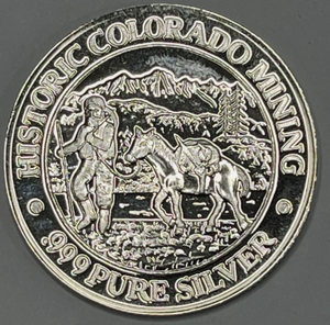 lot 82 image: 20 gram .999 Silver Round - Historic Colorado Mining First Colorado Gold Rush