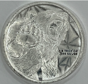 lot 93 image: BULL AND BEAR MARKET 14 oz .999 FINE Silver Round Wall StreetBULL AND BEAR MARKET 14 oz .999 FINE Silver Round Wall Street Ended