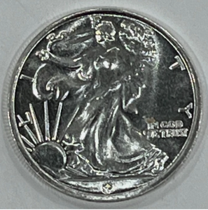 lot 94 image: 110 oz .999 Fine Silver Round  Walking Liberty Design