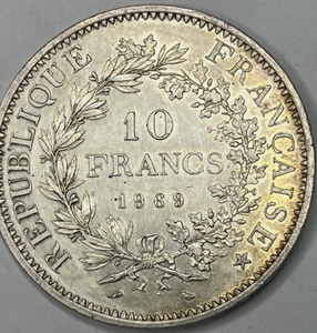 lot 95 image: SILVER - WORLD Coin - 1969 France 10 Francs