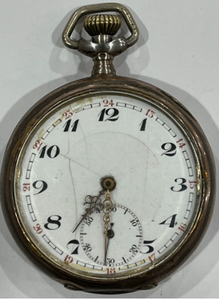 lot 99 image: SwissGerman Stamped 800 Silver Mechanical Pocket Watch-Non working