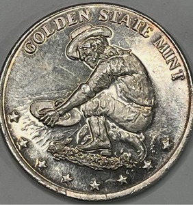 lot 105 image: One Troy Ounce Fine Silver .999 Golden State Mint Miner Wagon