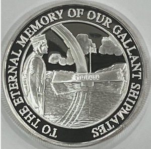 lot 126 image: 2001 Remember Pearl Harbor 60th Anniv. 1 Troy Oz .999 Silver Coin