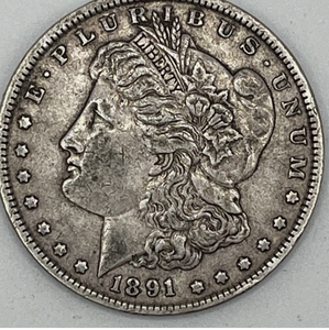 lot 133 image: 1891 MORGAN SILVER DOLLAR 90% SILVER $1 US COIN