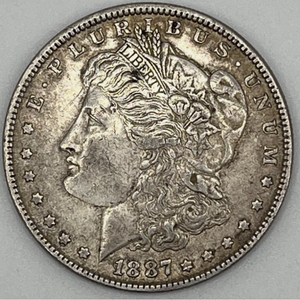 lot 137 image: 1887 Morgan Silver Dollar US $1 Coin, 90% Silver