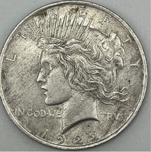 lot 143 image: 1922 USA Peace Dollar 90% Silver One Dollar Coin