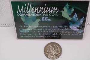 lot 161 image: Somalia Millennium Commemorative Silver Coin 2000