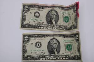 lot 166 image: 1976 Two Dollar Bill  Average Circulated  $2 Cash US Legal Tender  2 Notes