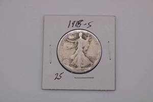 lot 178 image: 1918-S Walking Liberty Half Dollar