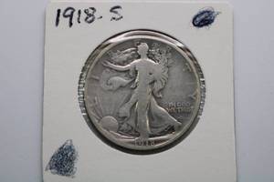 lot 181 image: 1918-S Walking Liberty Half Dollar