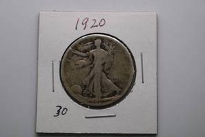lot 193 image: 1920 Walking Liberty Silver Half Dollar