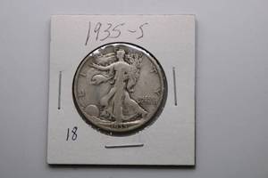 lot 197 image: 1935 S Liberty Walking Half Dollar Circulated Silver 50c Coin