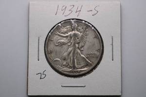 lot 204 image: 1934-S Walking Liberty Half Dollar 50c Silver
