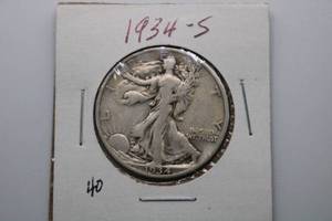 lot 206 image: 1934-S Walking Liberty Half Dollar 50c Silver