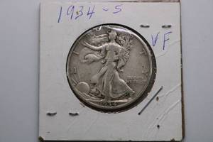 lot 208 image: 1934-S Walking Liberty Half Dollar 50c Silver