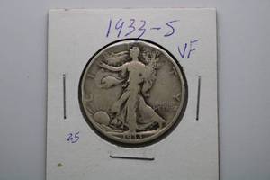 lot 209 image: 1933-S Walking Liberty Half Dollar 50c Silver