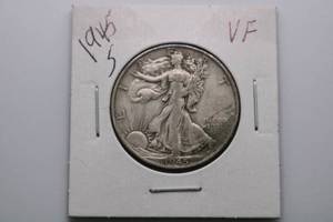 lot 237 image: 1945 S Walking Liberty Silver Half-Dollar from San Francisco Mint