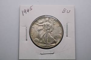 lot 238 image: 1945 Walking Liberty Silver Half-Dollar