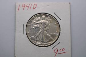 lot 244 image: 1941 D Walking Liberty Half Dollar