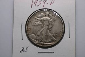 lot 248 image: 1939-D Walking Liberty Half Dollar 50c Silver