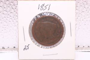 lot 269 image: 1851 Braided Hair Large Cent One Cent