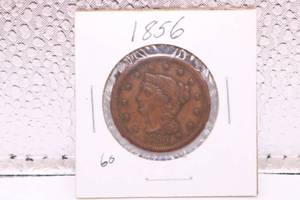 lot 270 image: 1851 Braided Hair Large Cent One Cent