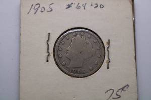 lot 280 image: 1905 P Liberty Head V Nickel