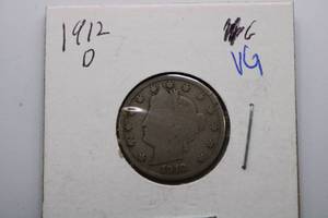 lot 284 image: 1912 D Liberty Head V Nickel