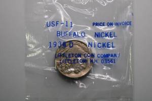 lot 296 image: 1938-D Buffalo Nickel