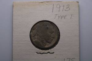 lot 303 image: 1913 INDIAN HEAD BUFFALO NICKEL