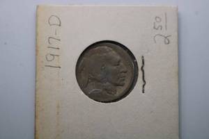 lot 312 image: 1917 D INDIAN HEAD BUFFALO NICKEL
