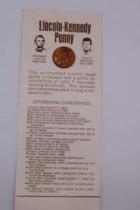 lot 327 image: Red Unc 1973 Lincoln Kennedy Penny Astonishing Coincidences JFK Cent Card RD
