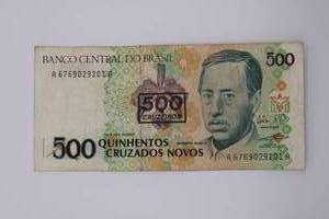 lot 336 image: BRAZIL 500 CRUZEIROS ON 500 CRUZADOS NOVOS 1990