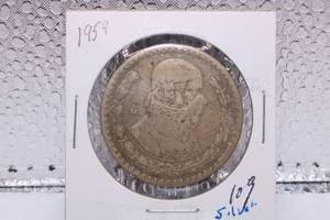 lot 435 image: 1959 MEXICO 1 UN PESO SILVER (.1000 Fine Silver)