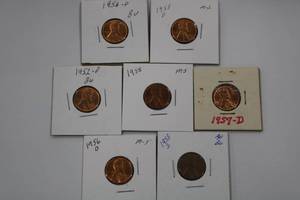 lot 468 image: Wheat Pennies lot of 57 1952 to 1958