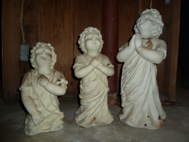 lot 36 image: LOT OF 3 CHERUB YARD ART