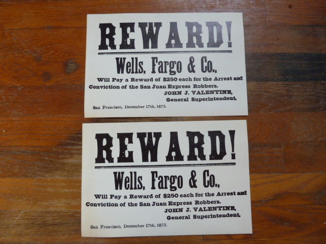 lot 187 image: REWARD Wells Fargo & Co.  Pair of prints