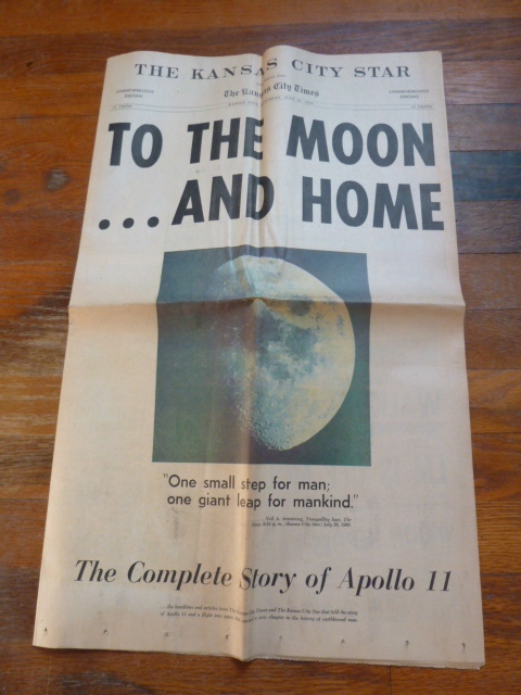 lot 51 image: TO THE MOON...AND HOME - 1969 APOLLO 11 MISSION NEWSPAPER