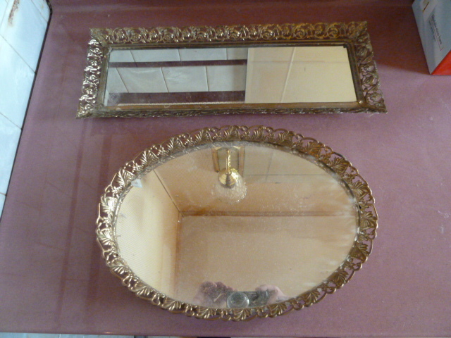lot 270 image: PAIR OF OLD VANITY MIRRORS