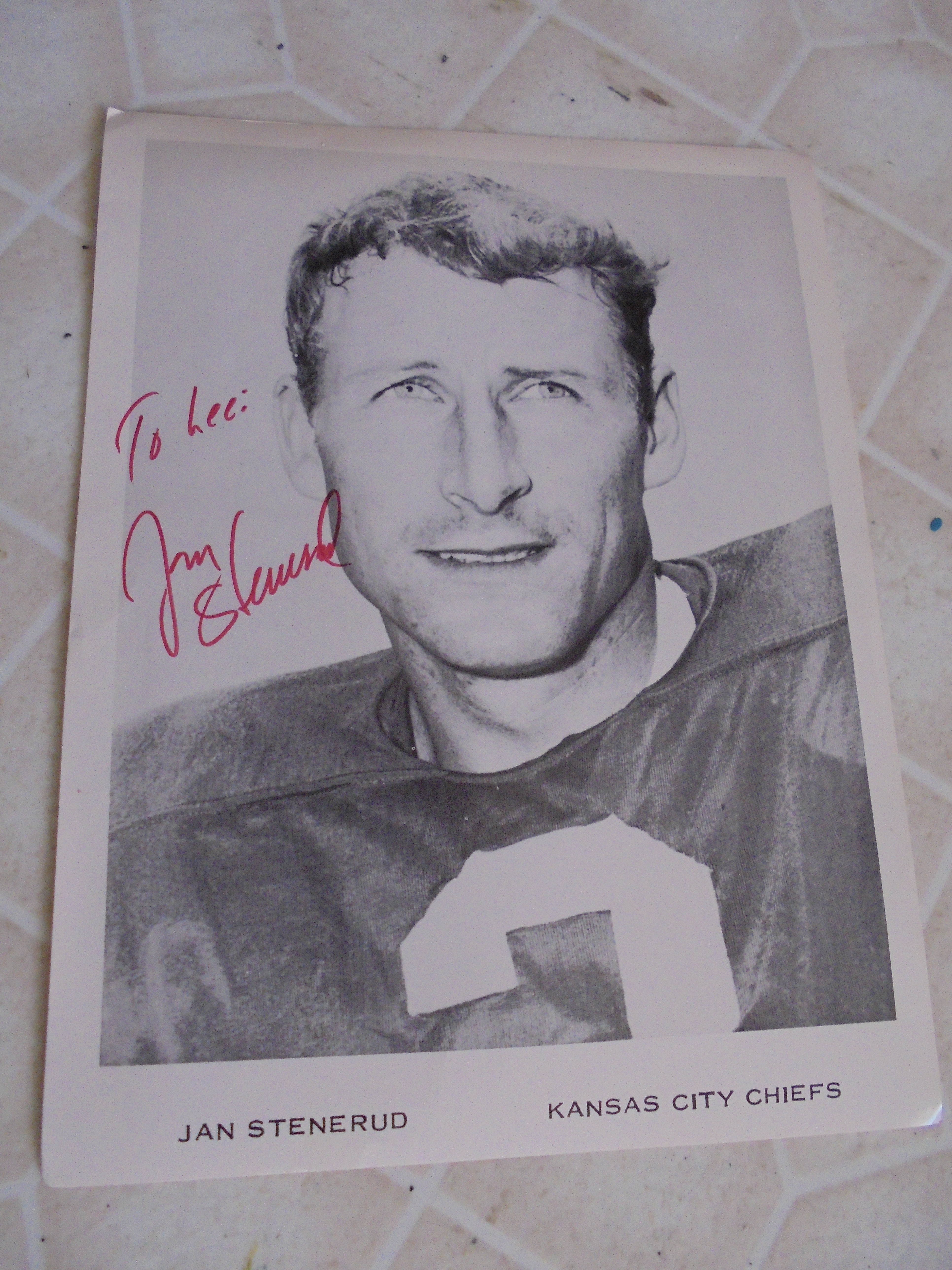 lot 268 image: AUTOGRAPHED Jan Stenerud  8x11 Photo KC CHIEFS PLAYER
