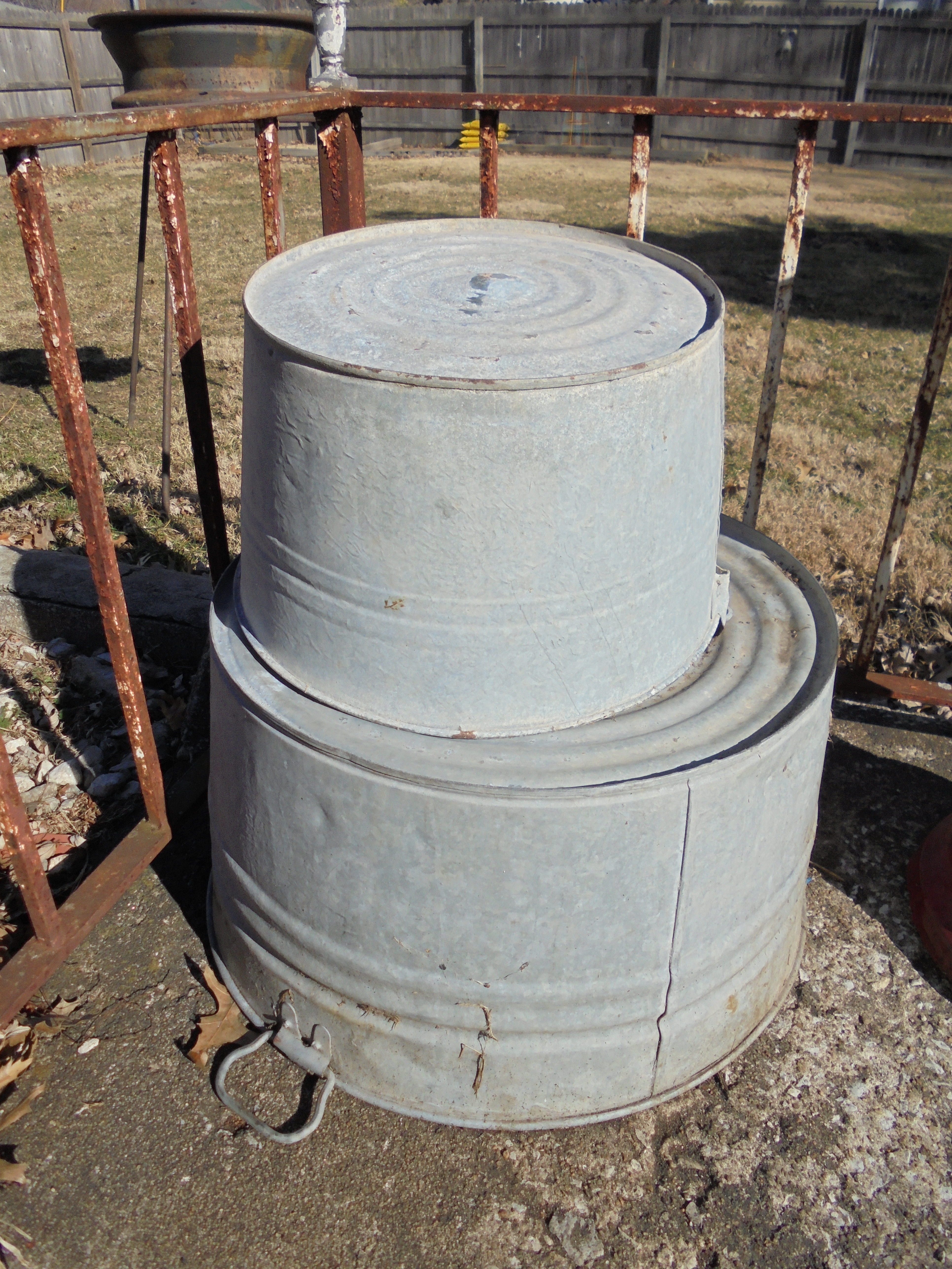 lot 429 image: PAIR OF OLD METAL BUCKETS
