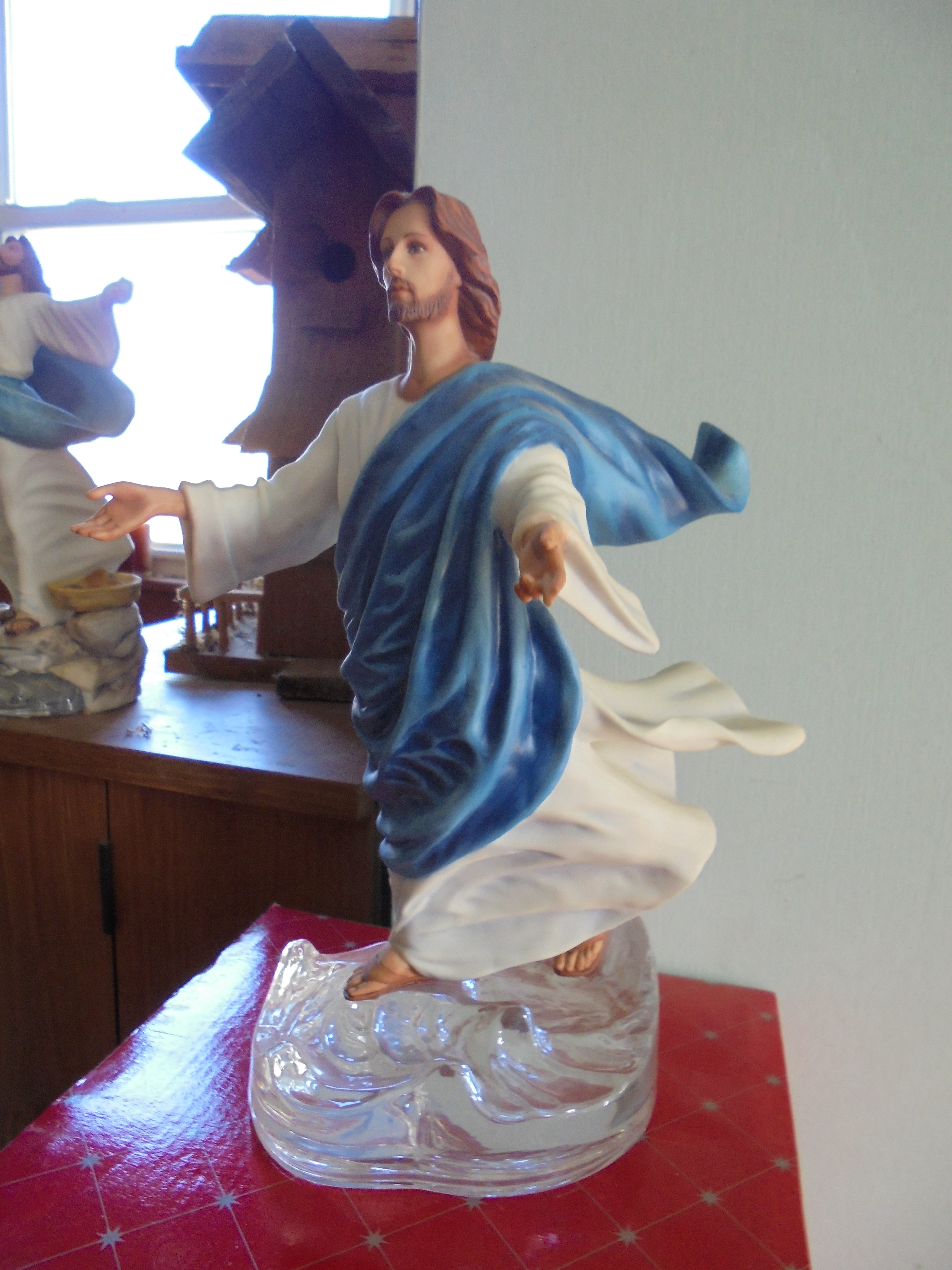 lot 409 image: 12 JESUS WALKING ON WATER STATUE
